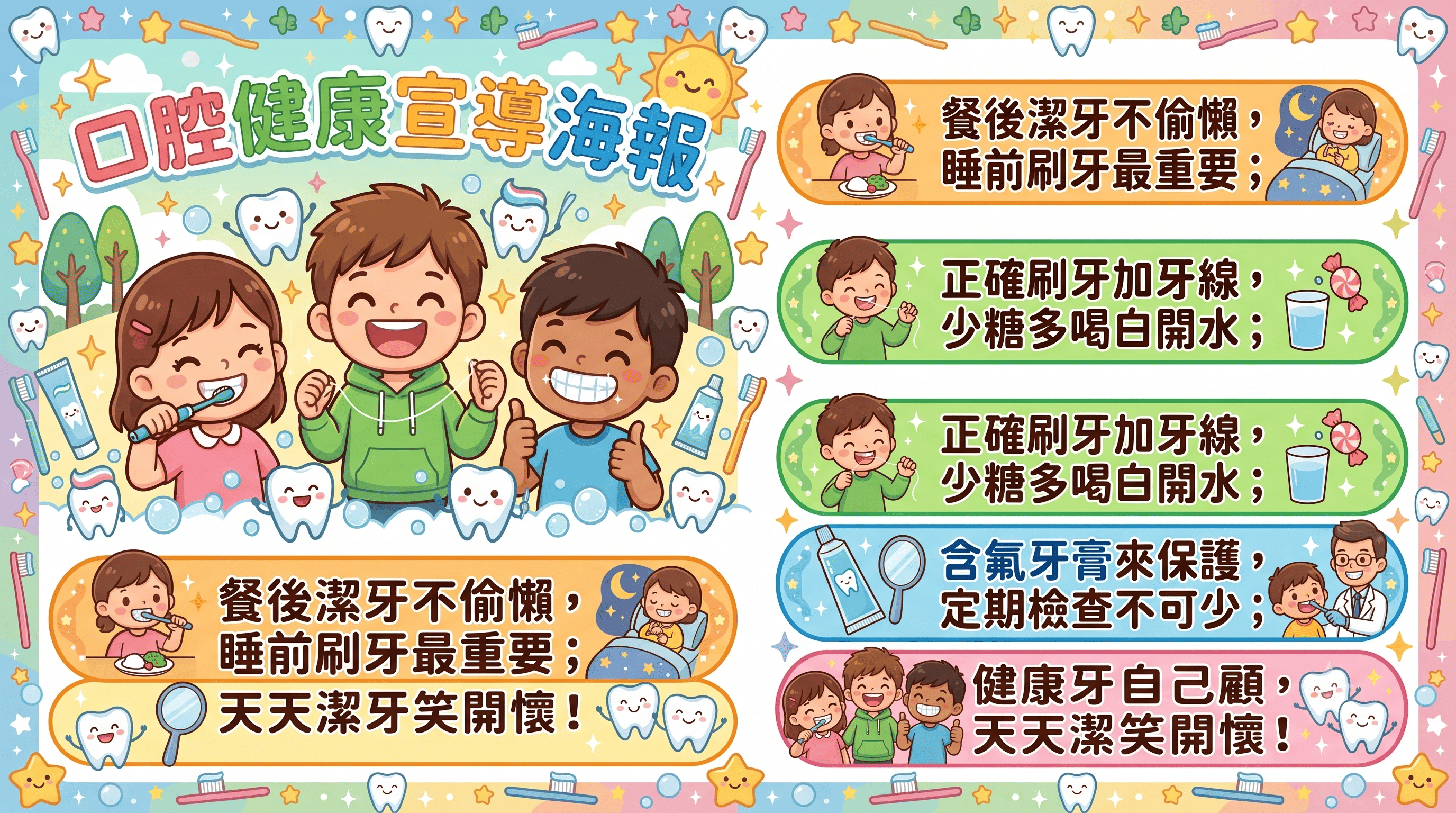 口腔保健守則宣導圖卡